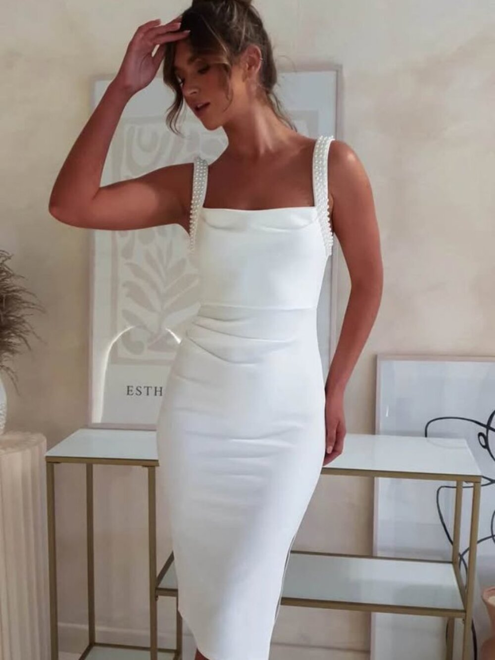 Salena pearl dress body on midi dress - size XL (12-14) brand new never used